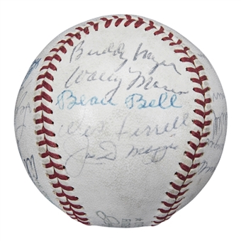 Baseball Hall of Famers & Stars Multi Signed OAL Cronin Baseball With 20 Signatures Including DiMaggio, Grove & Gehringer (Beckett)